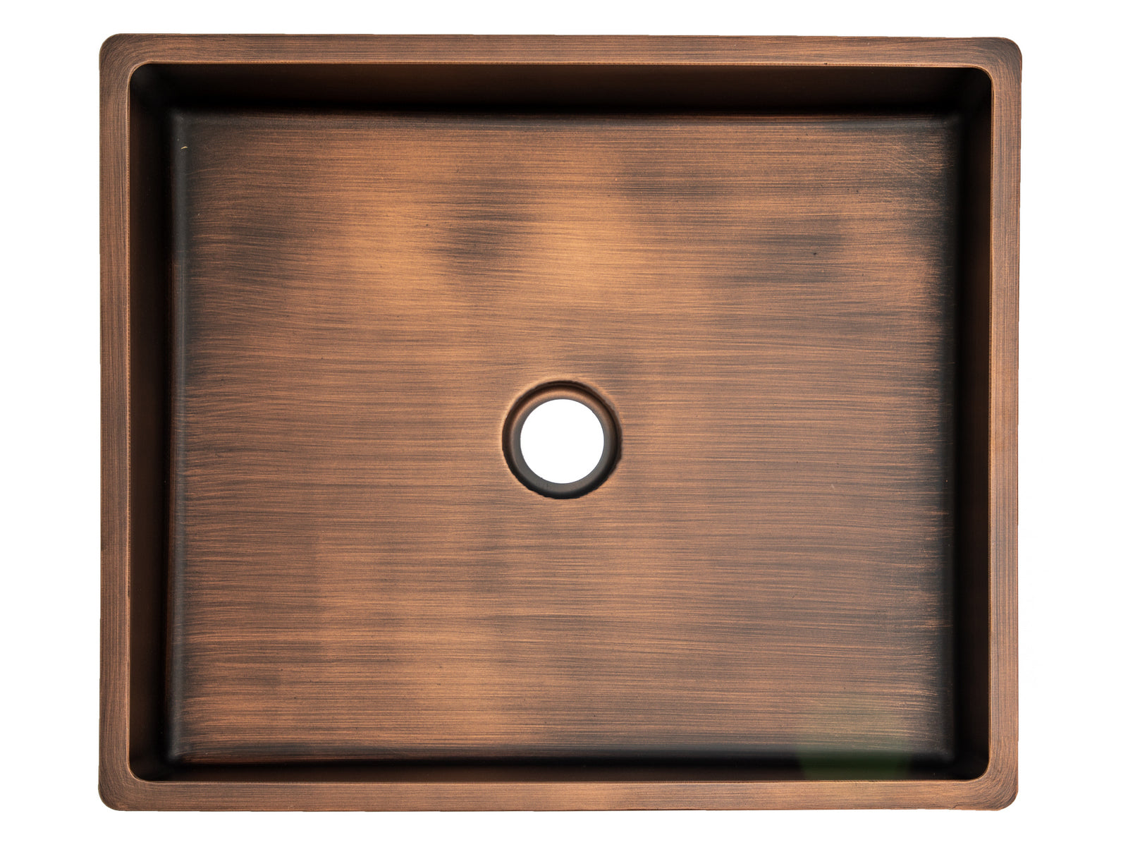 Rectangular 18 3/4" x 15 3/4" Thick Rim Stainless Steel Bathroom Vessel Sink with Drain in Bronze-DirectSinks