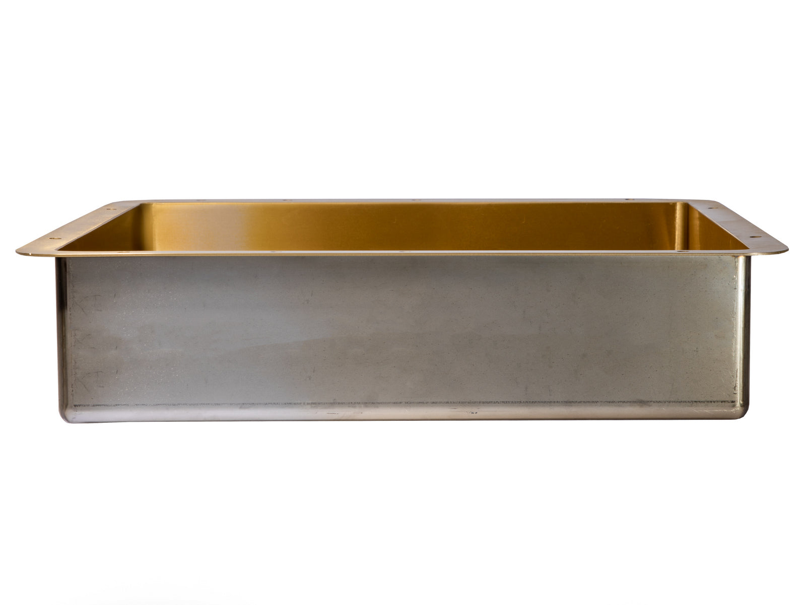 Rectangular 20" x 16" Stainless Steel Undermount Bathroom Sink with Drain in Gold