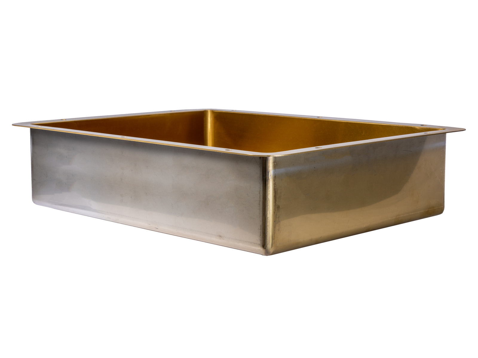 Rectangular 20" x 16" Stainless Steel Undermount Bathroom Sink with Drain in Gold