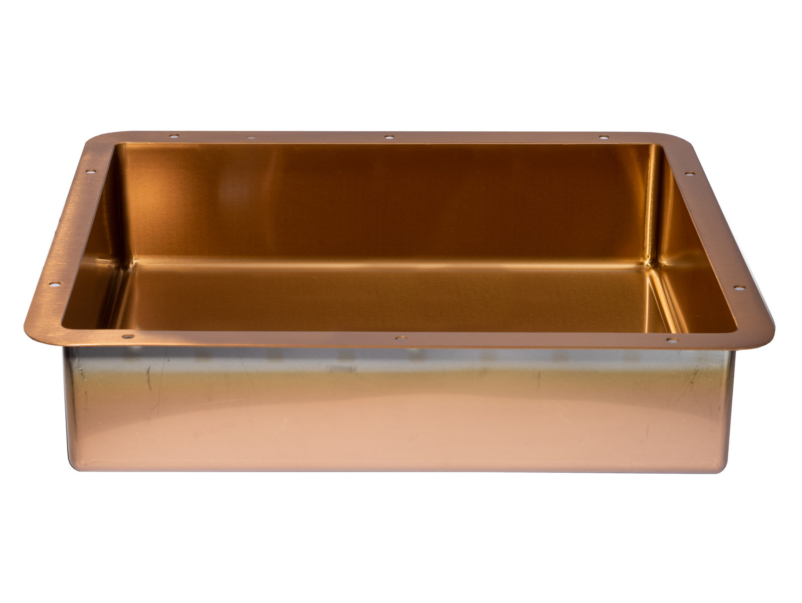 Rectangular 20" x 16" Stainless Steel Undermount Bathroom Sink with Drain in Rose Gold
