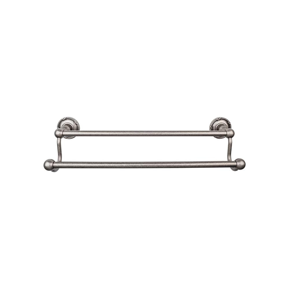 Top Knobs Edwardian Double Bath Towel Bar - Ribbon Backplate-DirectSinks
