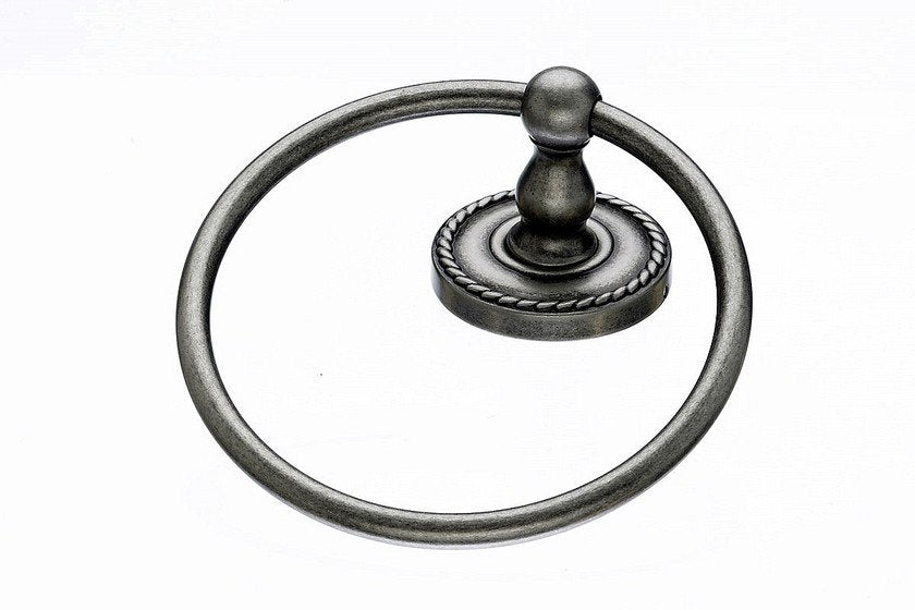 Topknobs ED5APF Towel Ring with Rope Detail in Antique Pewter-DirectSinks