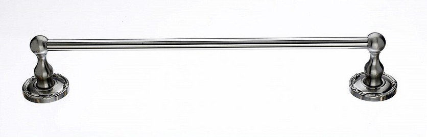 18" Single Towel Bar With Ribbon & Reed Detail In Brushed Satin Nickel-DirectSinks