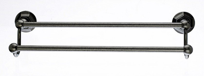 Topknobs ED7APB 18" Double Towel Bar with Hex Detail in Antique Pewter-DirectSinks