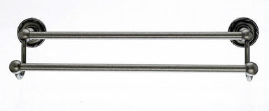 18" Double Towel Bar With Ribbon & Reed Detail In Antique Pewter-DirectSinks