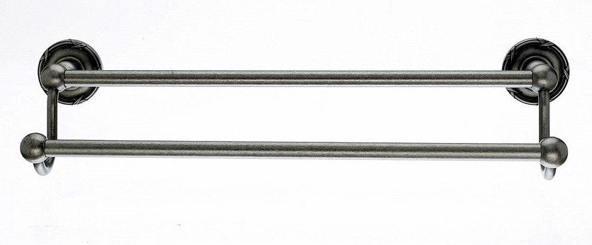 18" Double Towel Bar With Ribbon & Reed Detail In Antique Pewter-DirectSinks