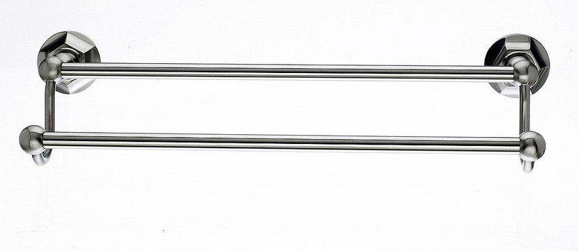 Ed7Bsnb 18" Double Towel Bar With Hex Detail In Brushed Satin Nickel-DirectSinks