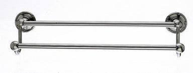 18" Double Towel Bar With Ribbon & Reed Detail In Brushed Satin Nickel-DirectSinks