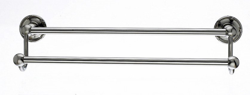 18" Double Towel Bar With Ribbon & Reed Detail In Brushed Satin Nickel-DirectSinks
