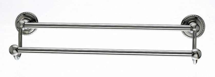 Ed7Bsnf 18" Double Towel Bar With Rope Detail In Brushed Satin Nickel-DirectSinks