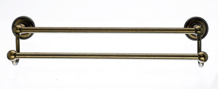 Ed7Gbza 18" Double Towel Bar With Beaded Detail In German Bronze-DirectSinks