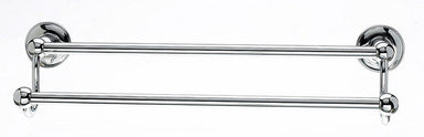 Topknobs ED7PCD 18" Smooth Double Towel Bar in Polished Chrome-DirectSinks