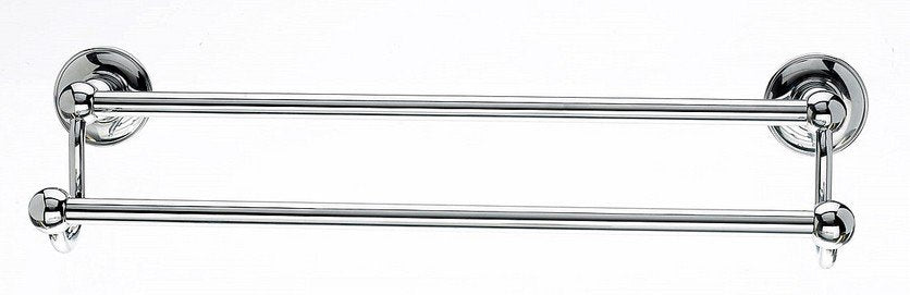 Topknobs ED7PCD 18" Smooth Double Towel Bar in Polished Chrome-DirectSinks