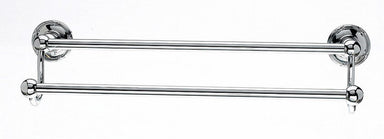 18" Double Towel Bar With Ribbon & Reed Detail In Polished Chrome-DirectSinks