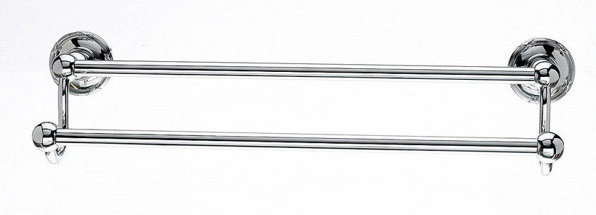 18" Double Towel Bar With Ribbon & Reed Detail In Polished Chrome-DirectSinks