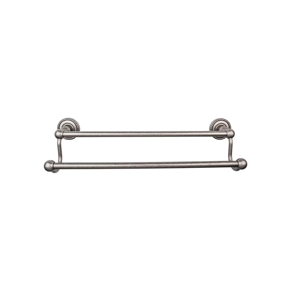 Top Knobs Edwardian Double Bath Towel Bar - Rope Backplate-DirectSinks
