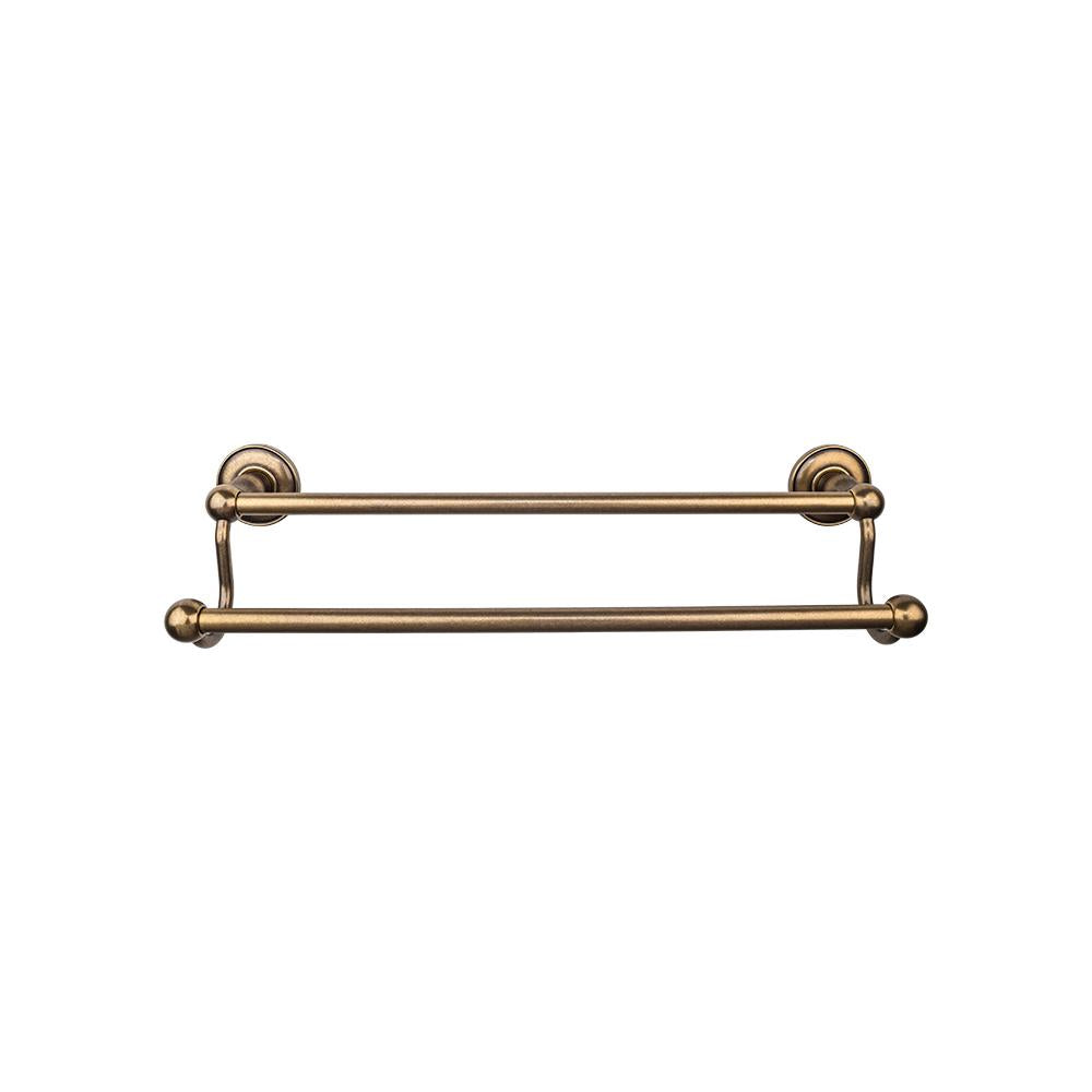 Top Knobs Edwardian Double Bath Towel Bar - Plain Backplate-DirectSinks