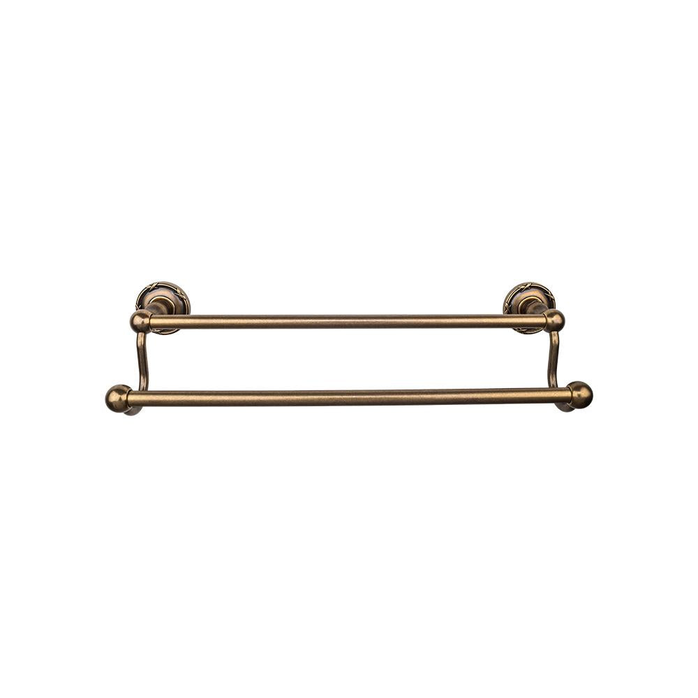Top Knobs Edwardian Double Bath Towel Bar - Ribbon Backplate-DirectSinks