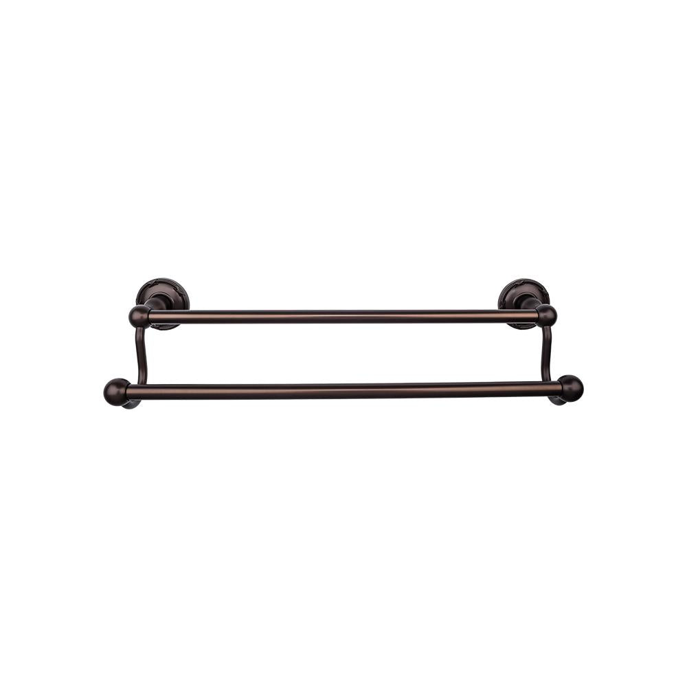 Top Knobs Edwardian Double Bath Towel Bar - Ribbon Backplate-DirectSinks