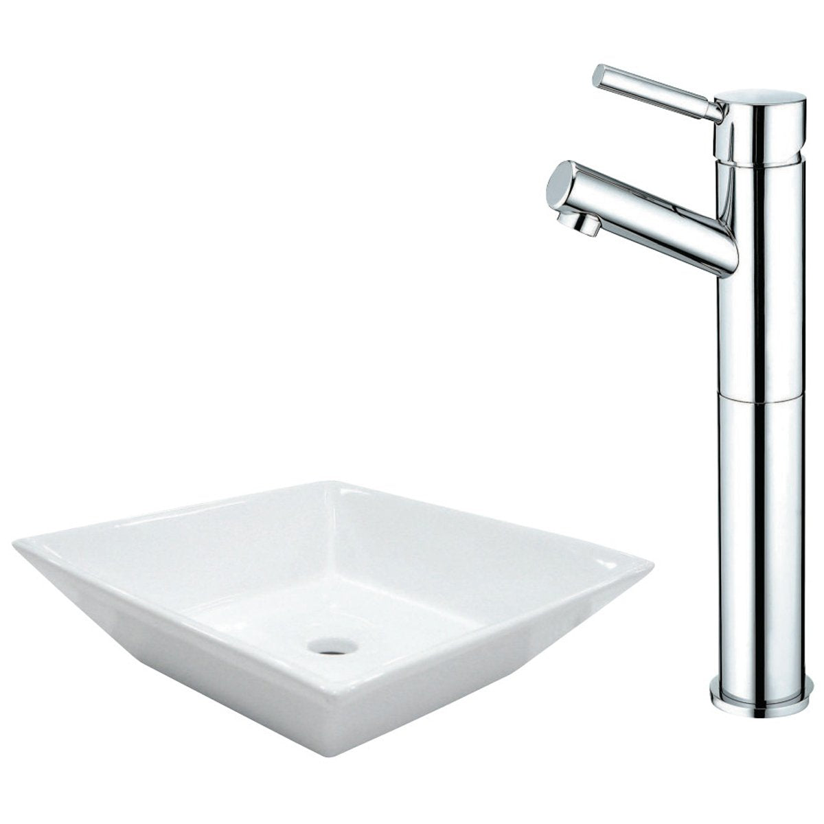 Kingston Brass 17" x 17" Vessel Sink And Faucet Combo