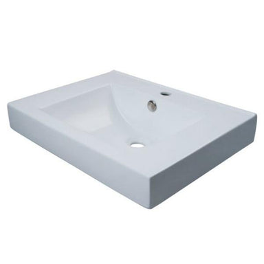 Kingston Brass Mission White China Vessel Bathroom Sink with Overflow Hole and Faucet Hole-Bathroom Sinks-Free Shipping-Directsinks.