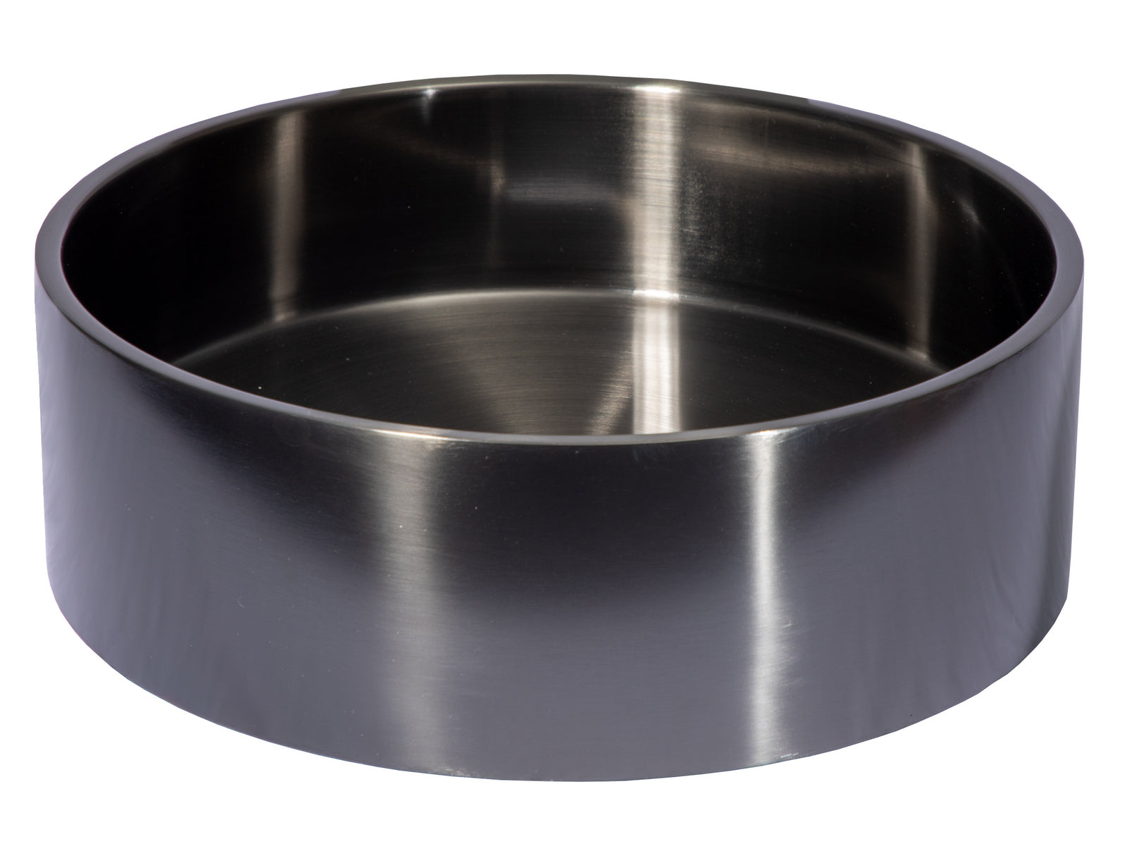 Round Thick Rim Stainless Steel Bathroom Vessel Sink in Black — DirectSinks