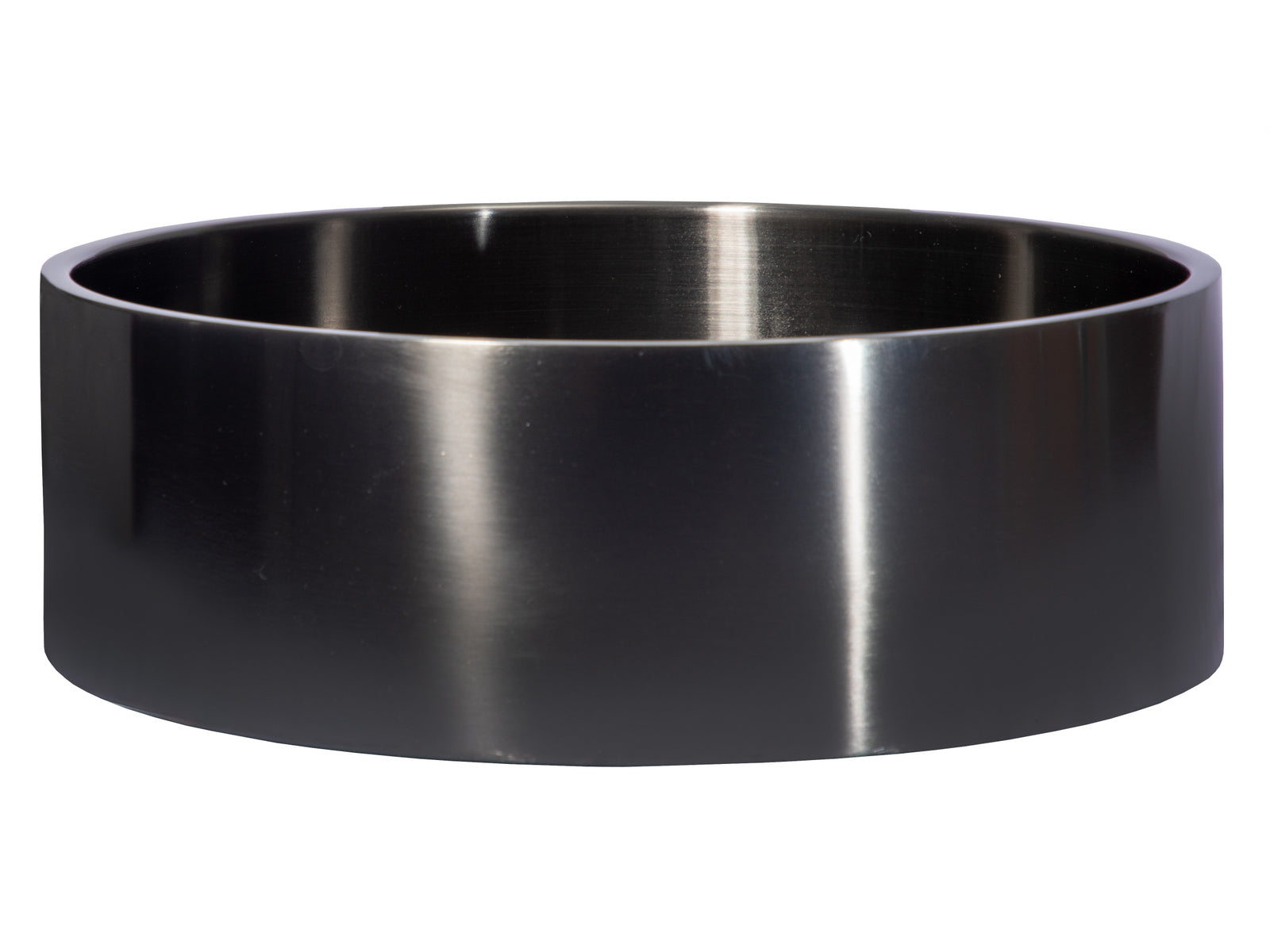 Round Thick Rim Stainless Steel Bathroom Vessel Sink in Black — DirectSinks
