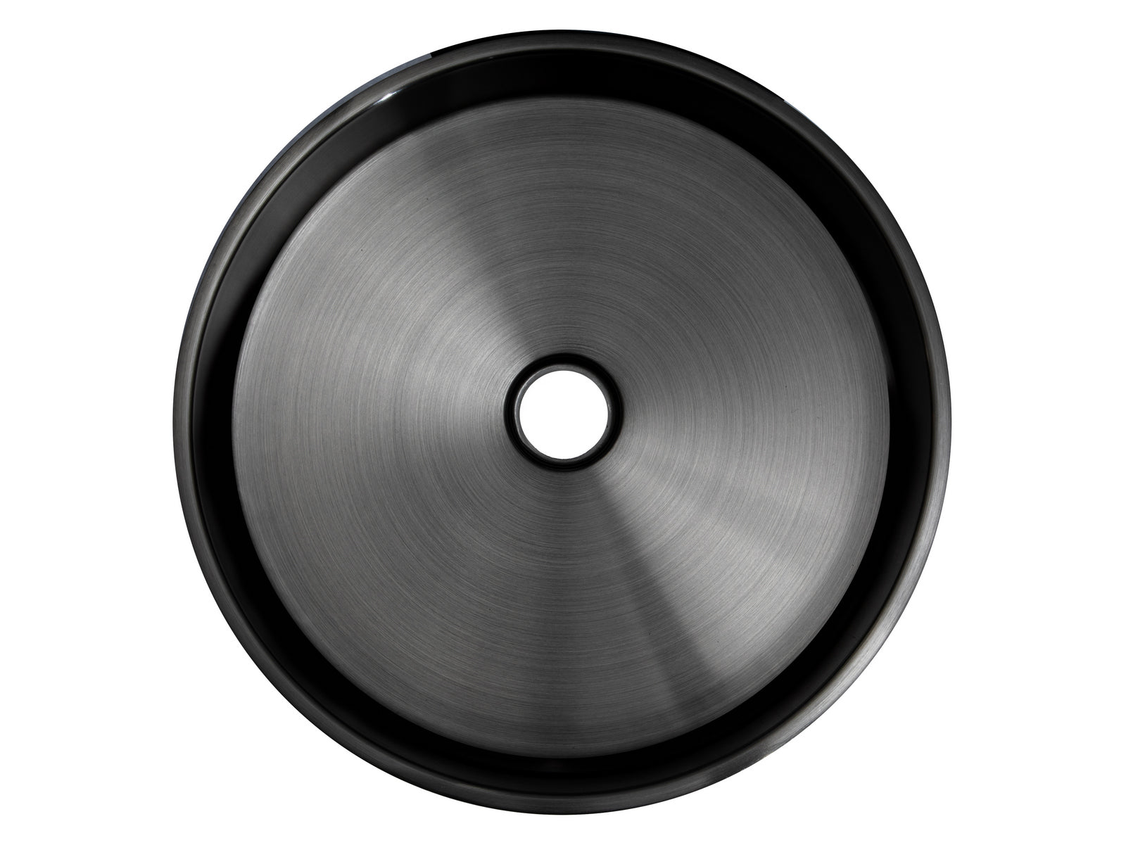 Round Thick Rim Stainless Steel Bathroom Vessel Sink in Black — DirectSinks