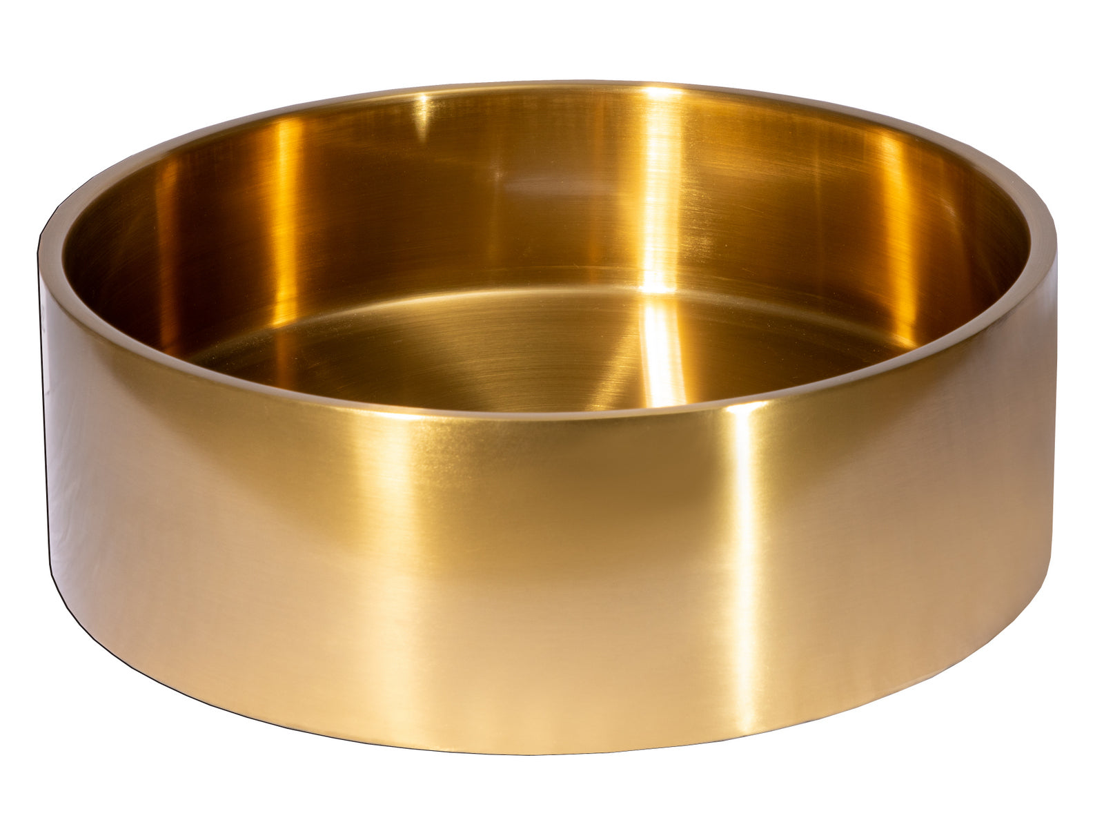 Round Thick Rim Stainless Steel Bathroom Vessel Sink in Gold — DirectSinks