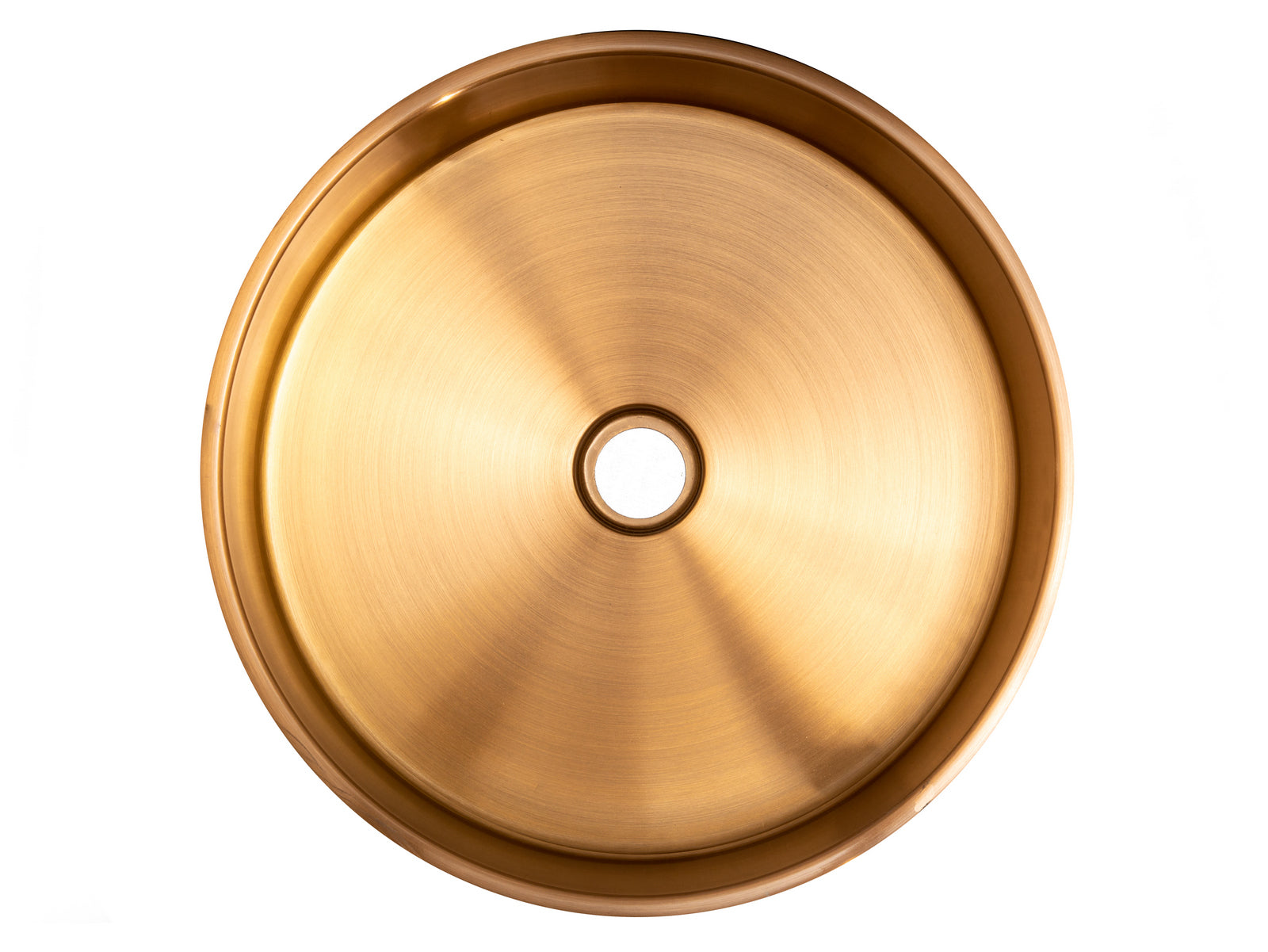 Round Thick Rim Stainless Steel Bathroom Vessel Sink in Rose Gold ...