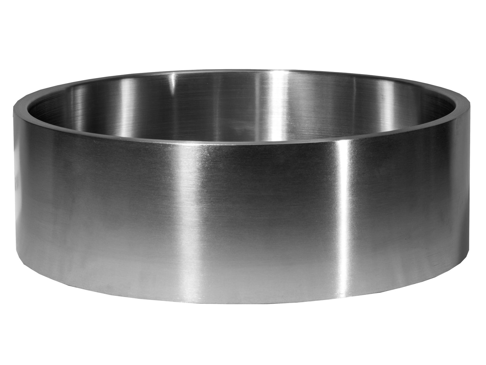 Round Thick Rim Stainless Steel Bathroom Vessel Sink in Silver ...