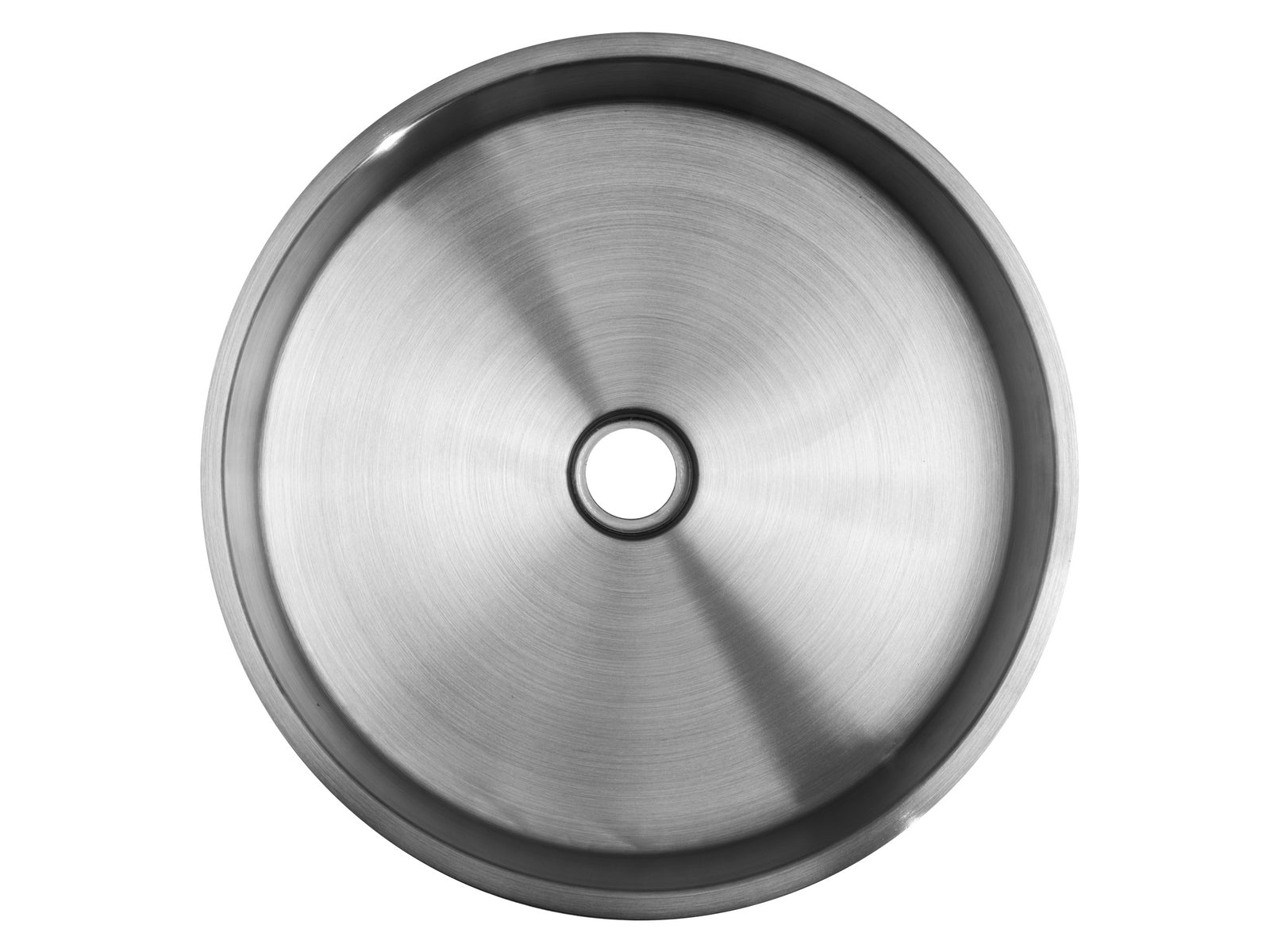 Round Thick Rim Stainless Steel Bathroom Vessel Sink in Silver ...