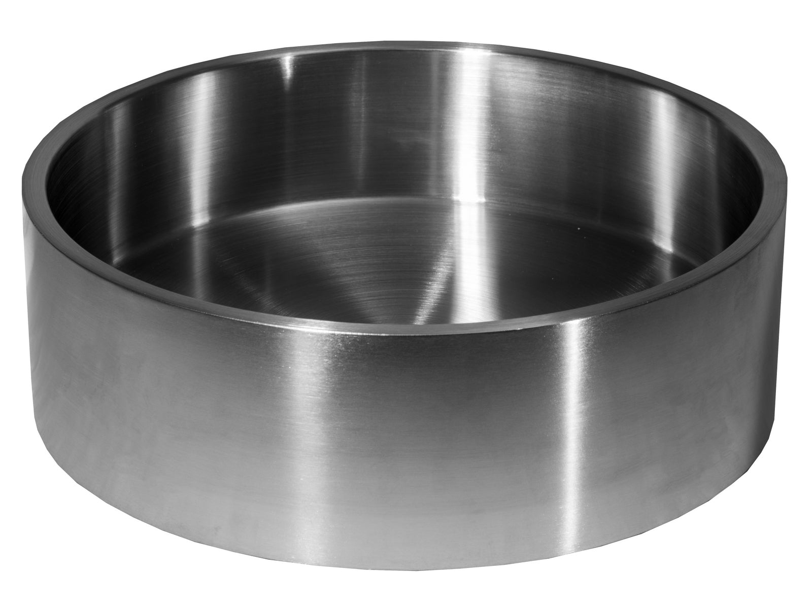 Round Thick Rim Stainless Steel Bathroom Vessel Sink in Silver ...