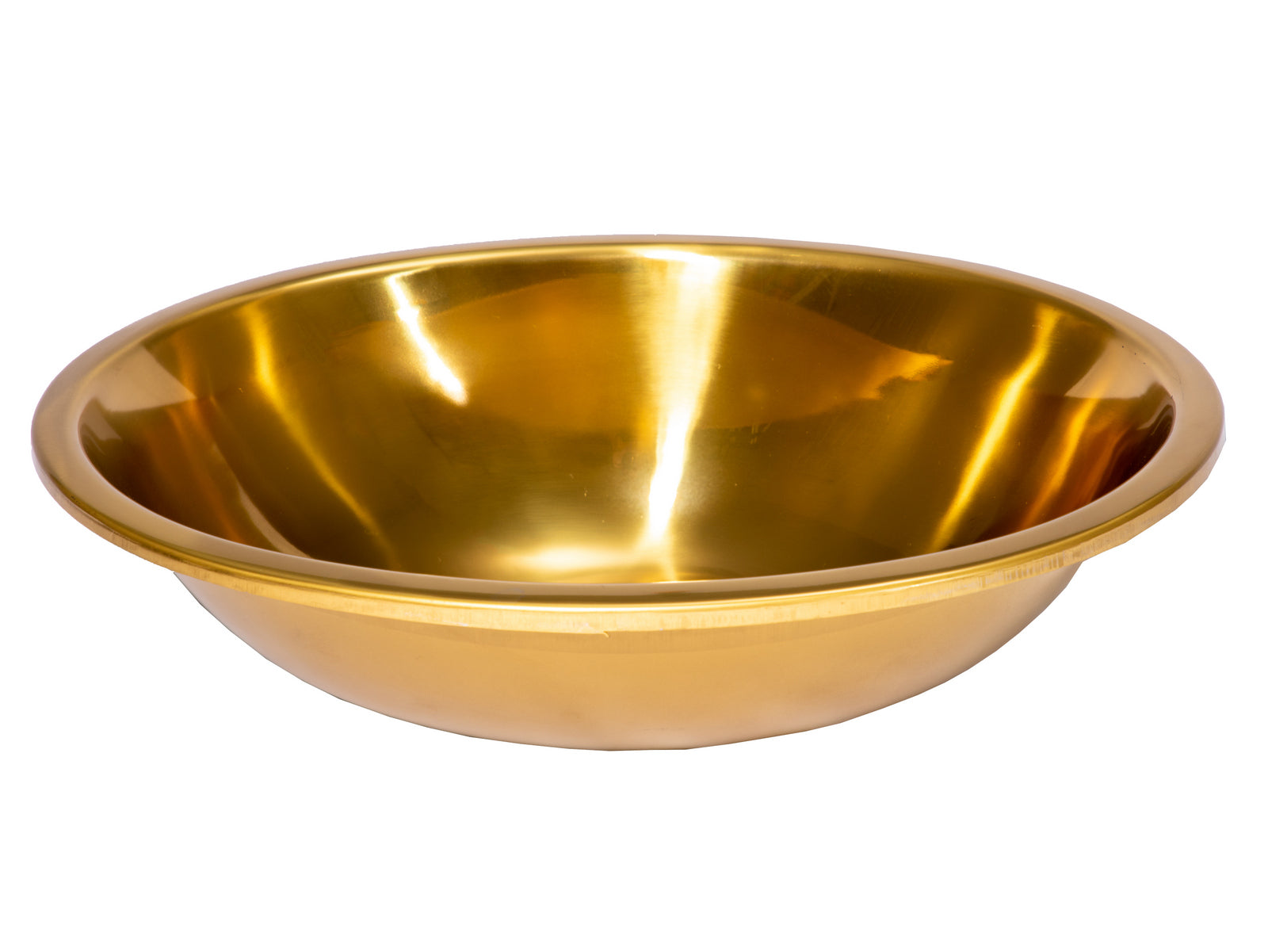 Oval 17 1/2" x 14" Top Mount Stainless Steel Bathroom Sink with Drain in Gold