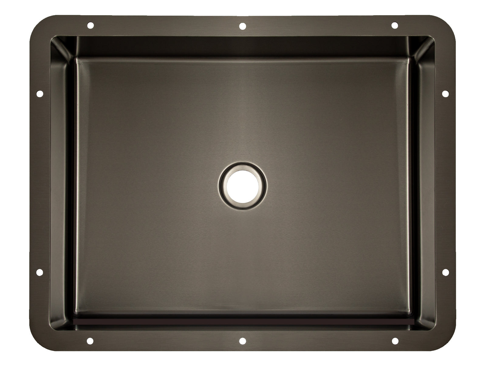 Rectangular 20" x 16" Stainless Steel Undermount Bathroom Sink with Drain in Black