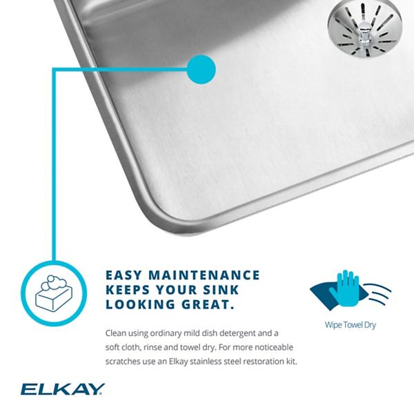 Elkay Lustertone Classic Stainless Steel 43" x 22" x 7-5/8" Equal Double Bowl Drop-in Sink