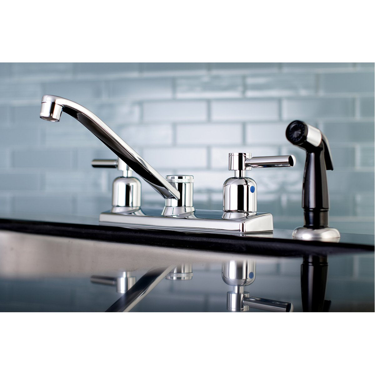 Kingston Brass FB122DL Centerset Kitchen Faucet in Polished Chrome