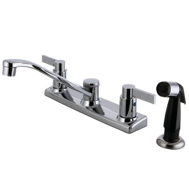 Kingston Brass NuvoFusion FB2122NDL 8-Inch Centerset Kitchen Faucet with Side Sprayer-Kitchen Faucets-Free Shipping-Directsinks.