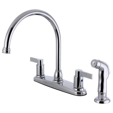 Kingston Brass NuvoFusion 8-Inch Centerset Kitchen Faucet with Side Sprayer-Kitchen Faucets-Free Shipping-Directsinks.