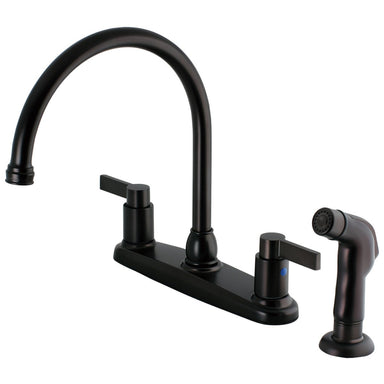Kingston Brass NuvoFusion 8-Inch Centerset Kitchen Faucet with Side Sprayer-Kitchen Faucets-Free Shipping-Directsinks.