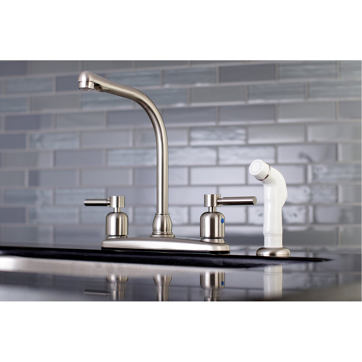 Kingston Brass FB718DL Centerset Kitchen Faucet in Brushed Nickel