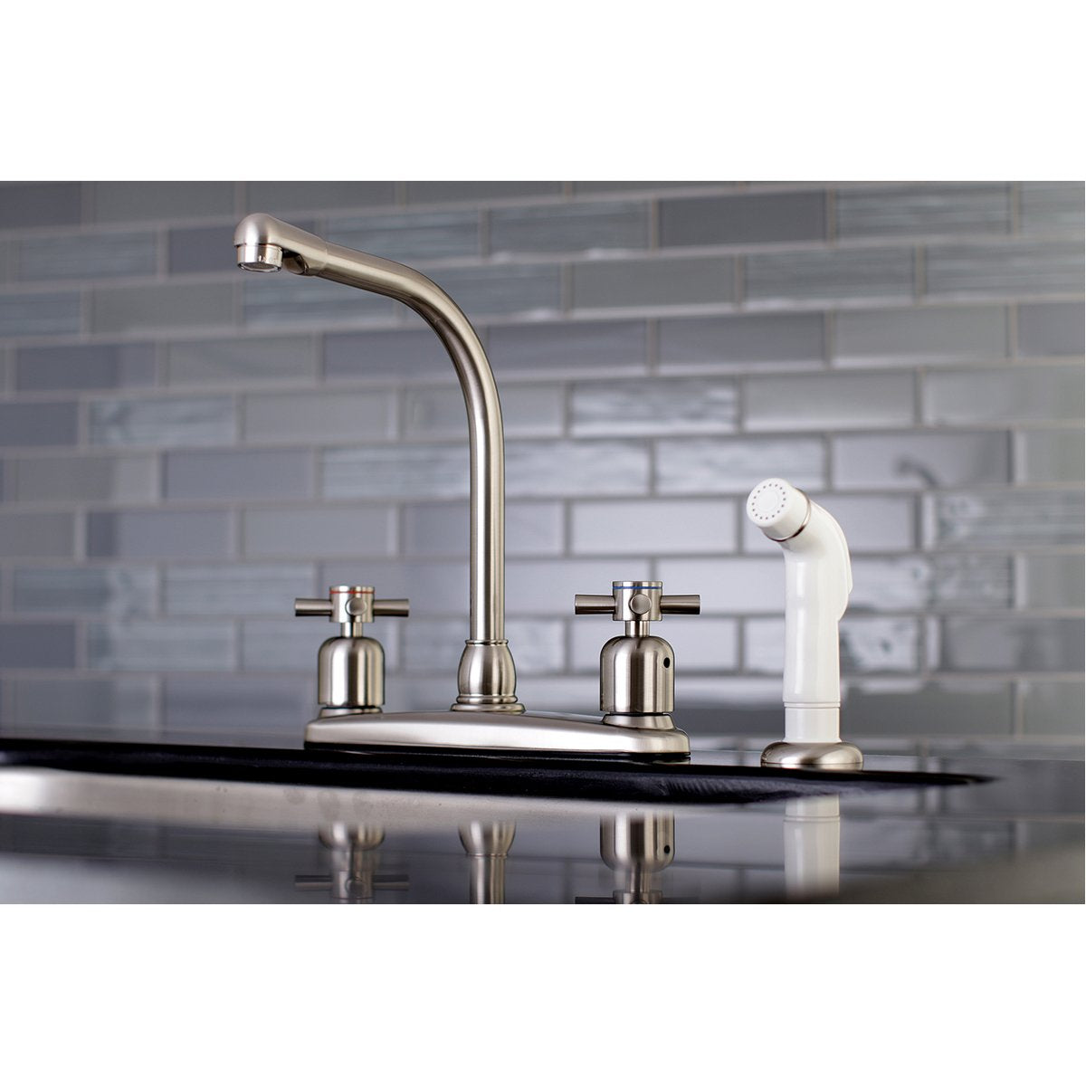 Kingston Brass FB718DX Centerset Kitchen Faucet in Brushed Nickel