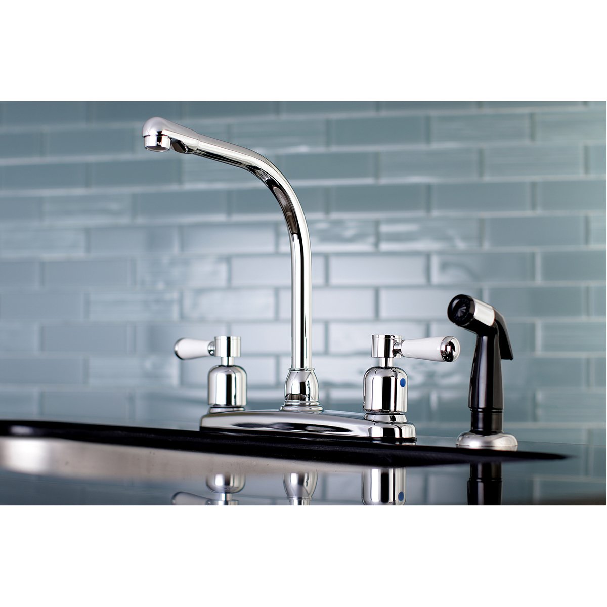 Kingston Brass FB751DPL Centerset Kitchen Faucet in Polished Chrome