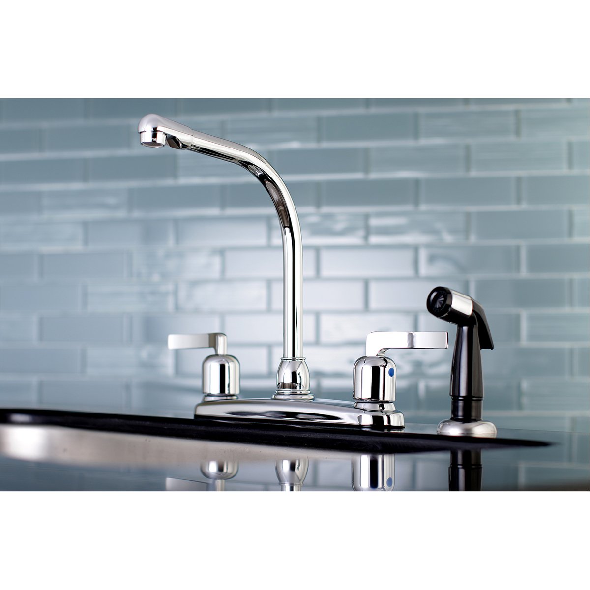 Kingston Brass FB751EFL Centerset Kitchen Faucet in Polished Chrome