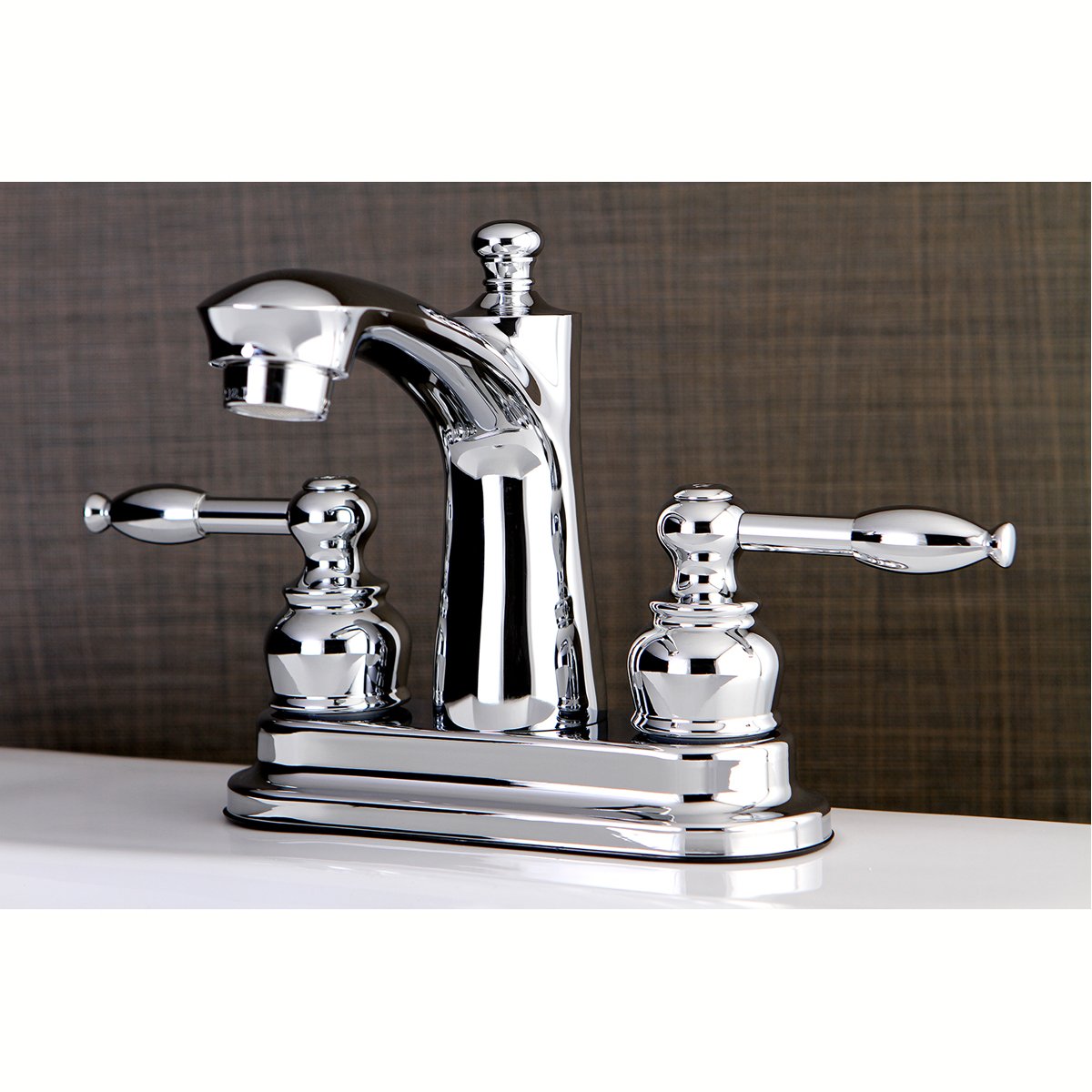 Kingston Brass Knight Deck Mount 4-Inch Centerset Bathroom Faucet