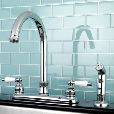 Kingston Brass Victorian Centerset Deck Mount Kitchen Faucet-DirectSinks