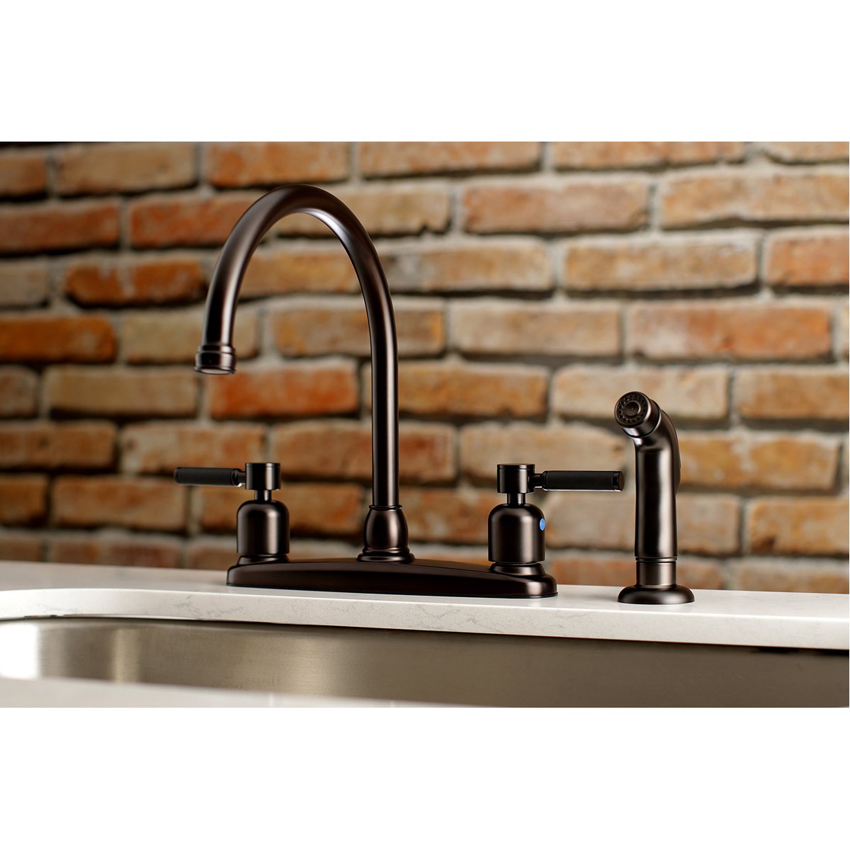 Kingston Brass Kaiser 4-Hole Centerset Kitchen Faucet