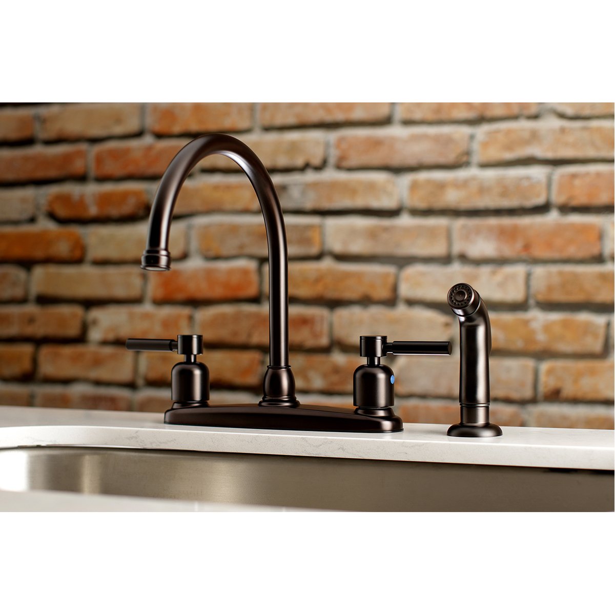 Kingston Brass Concord 4-Hole Centerset Kitchen Faucet