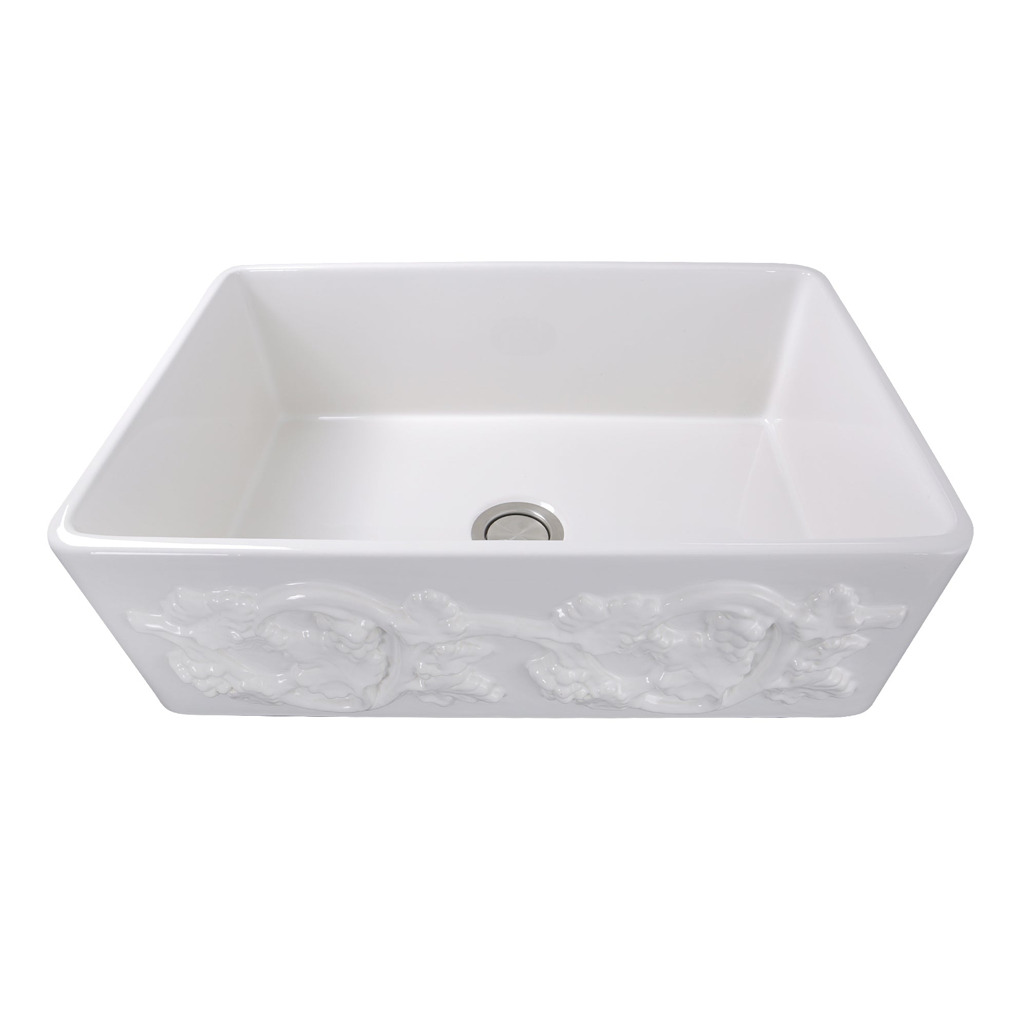 Nantucket Sinks 30" Farmhouse Fireclay Sink with Grapes Apron