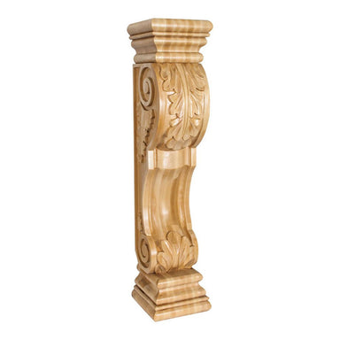 Hardware Resources Rubberwood Acanthus Traditional Fireplace Corbel-DirectSinks